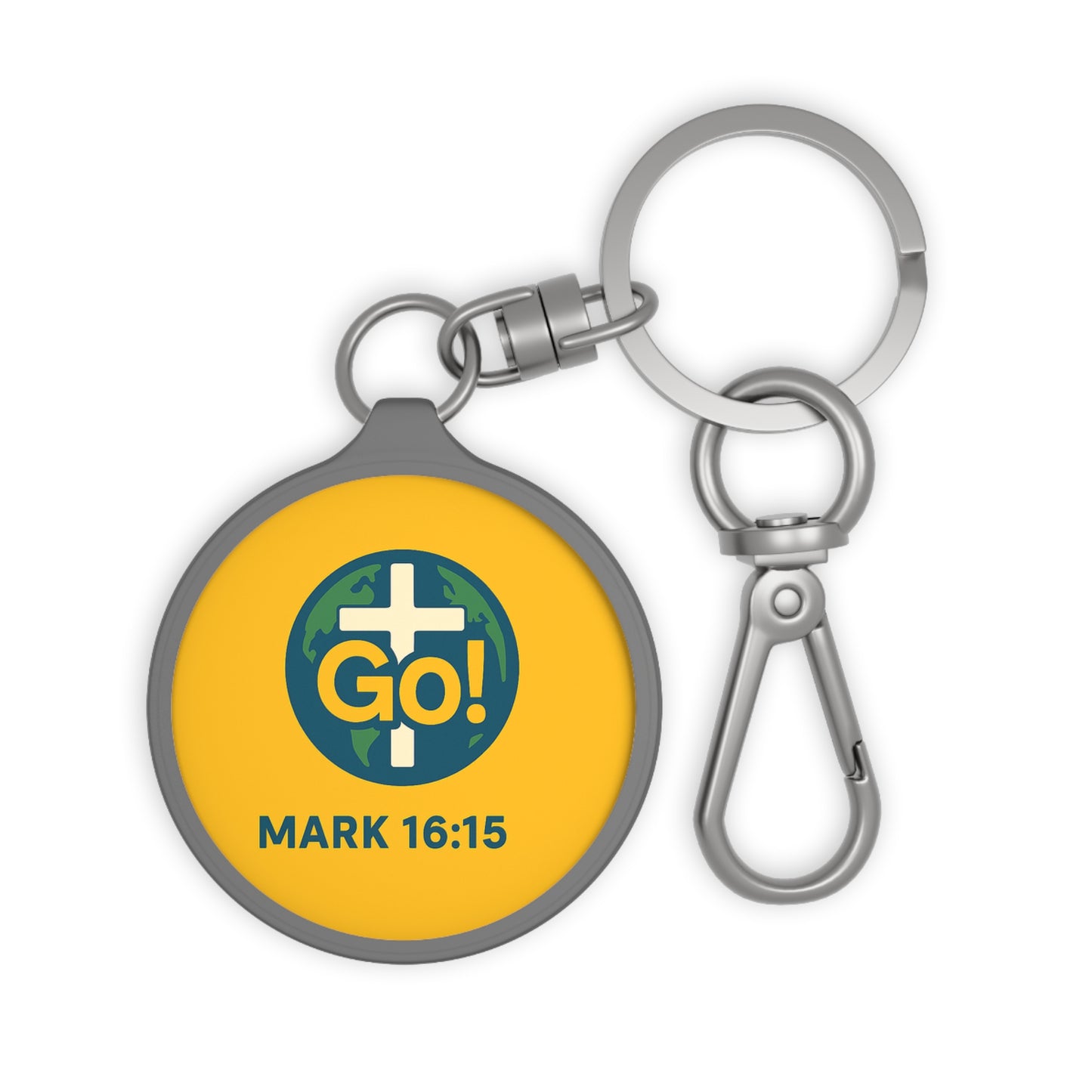 Keyring Tag - Inspirational Motivational Gift for Adventurers and Christian Faith (Mark 16:15)