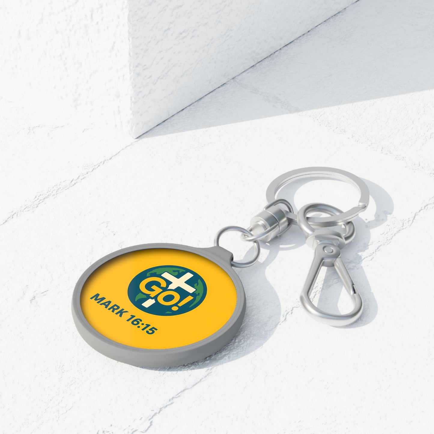 Keyring Tag - Inspirational Motivational Gift for Adventurers and Christian Faith (Mark 16:15)