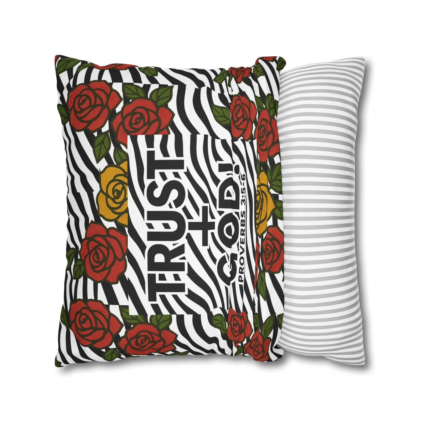 Trust God Floral Pillowcase, Decorative Pillow Cover