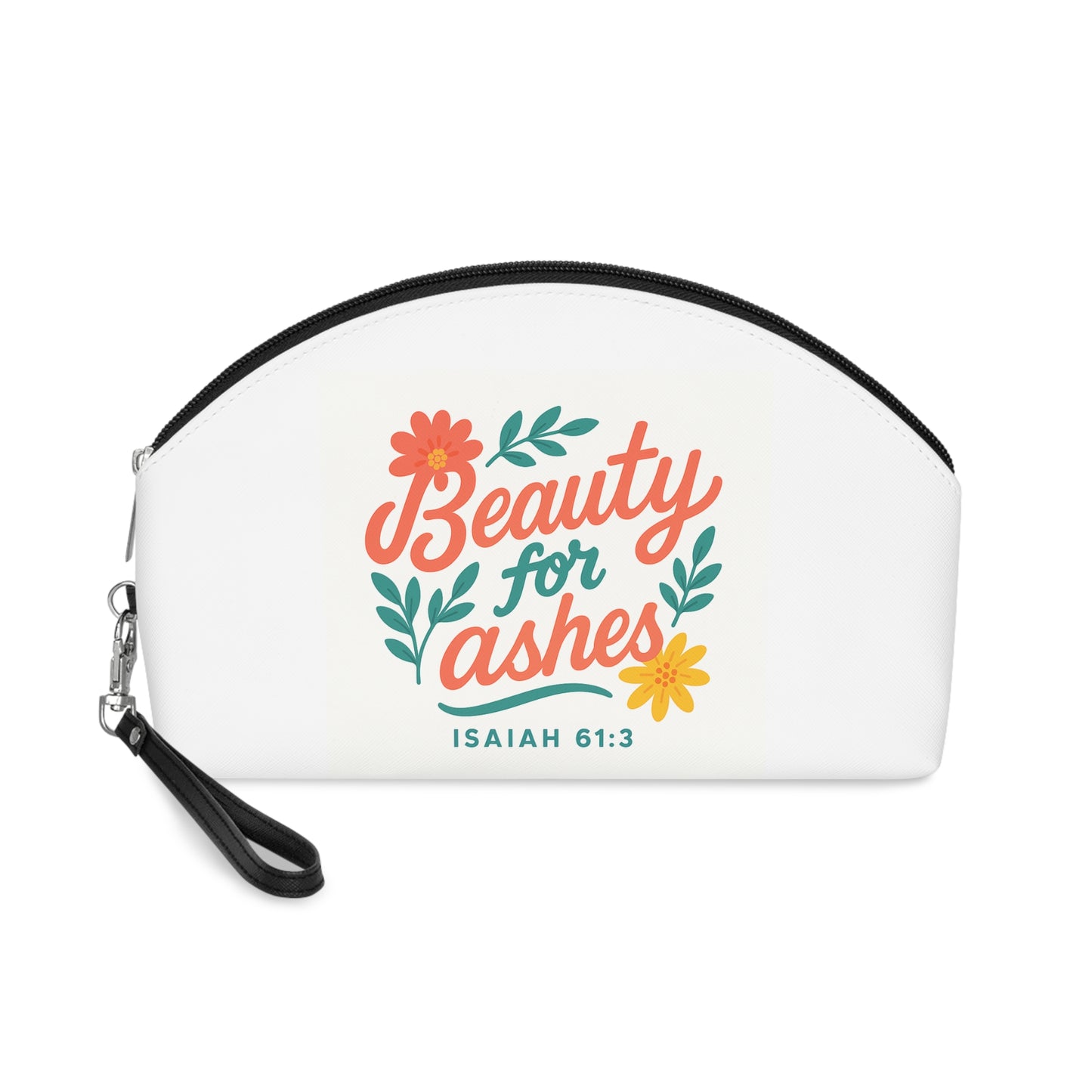 Makeup Bag - Chic Floral 'Beauty for Ashes' Cosmetic Pouch and Travel Essential