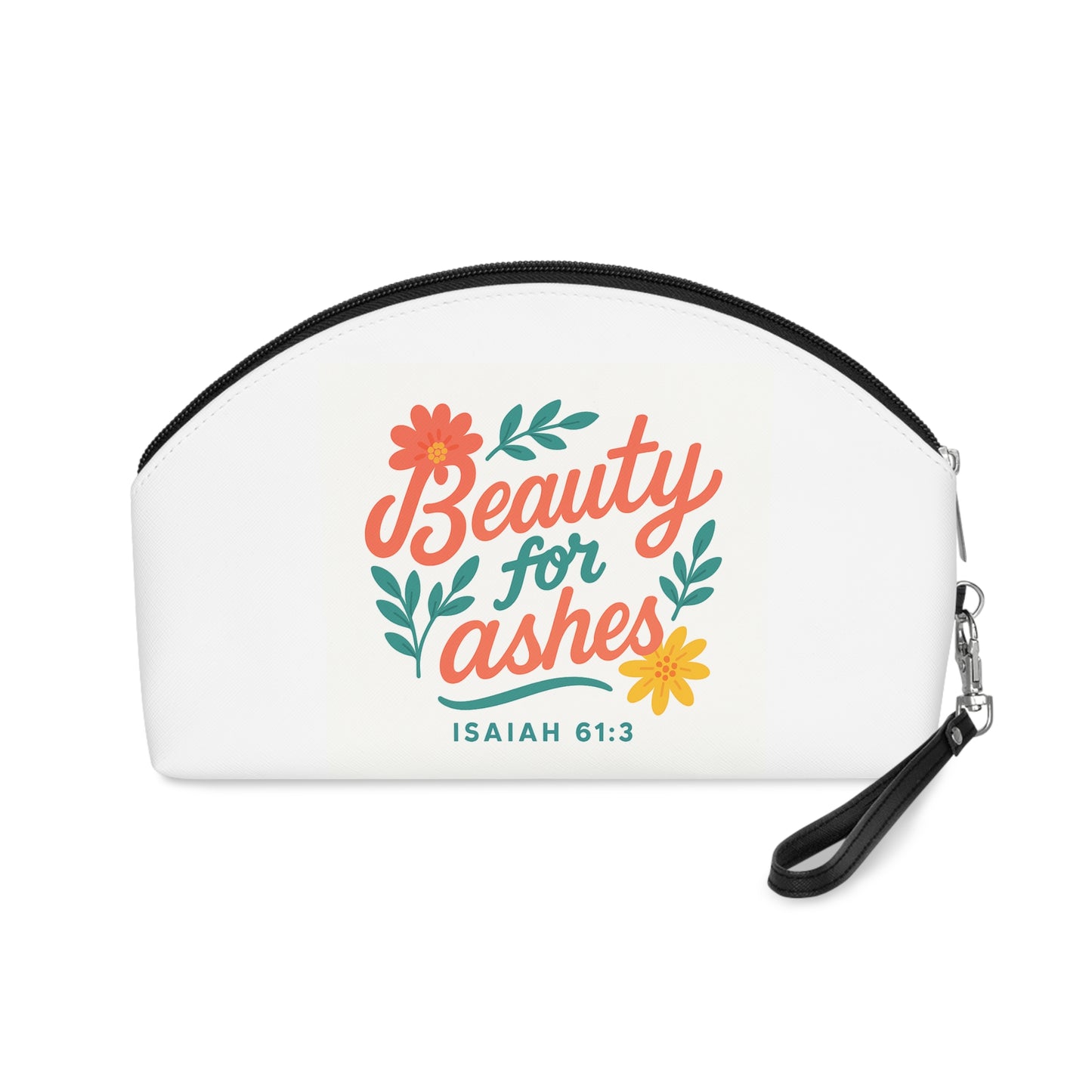 Makeup Bag - Chic Floral 'Beauty for Ashes' Cosmetic Pouch and Travel Essential