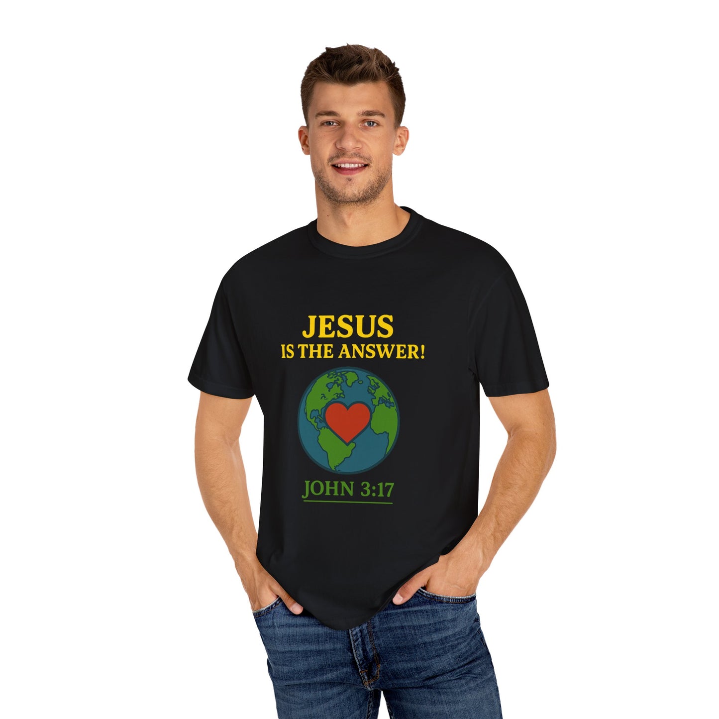 Christian Faith Tee 'Jesus is the Answer!' John 3:17