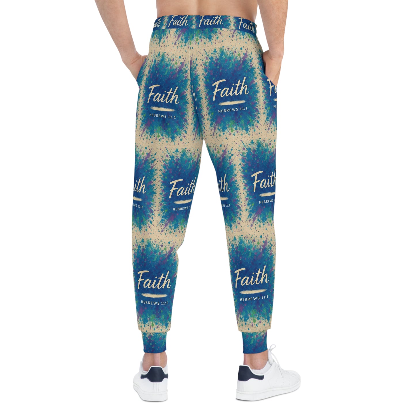 'Faith' Athletic Joggers (AOP), Hebrews 11:1