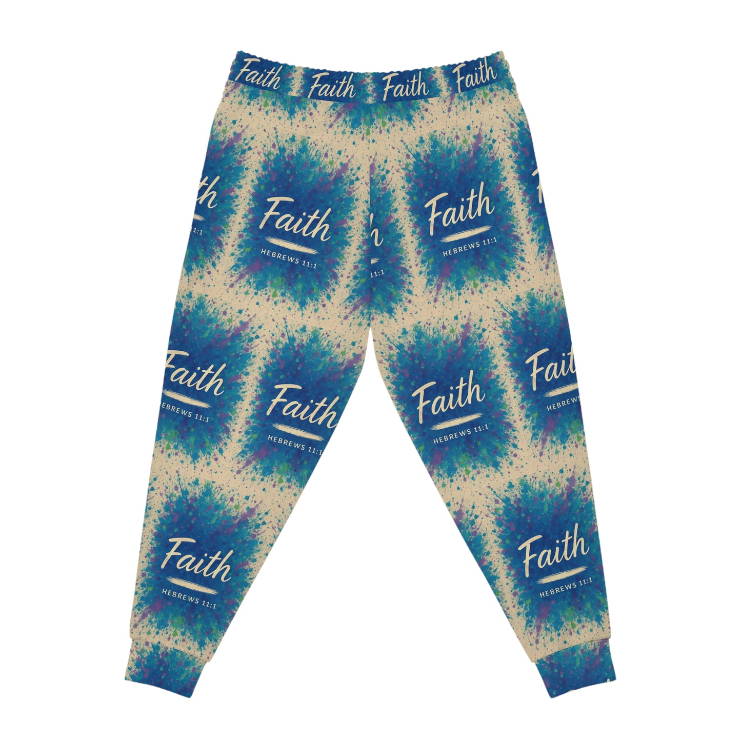 'Faith' Athletic Joggers (AOP), Hebrews 11:1