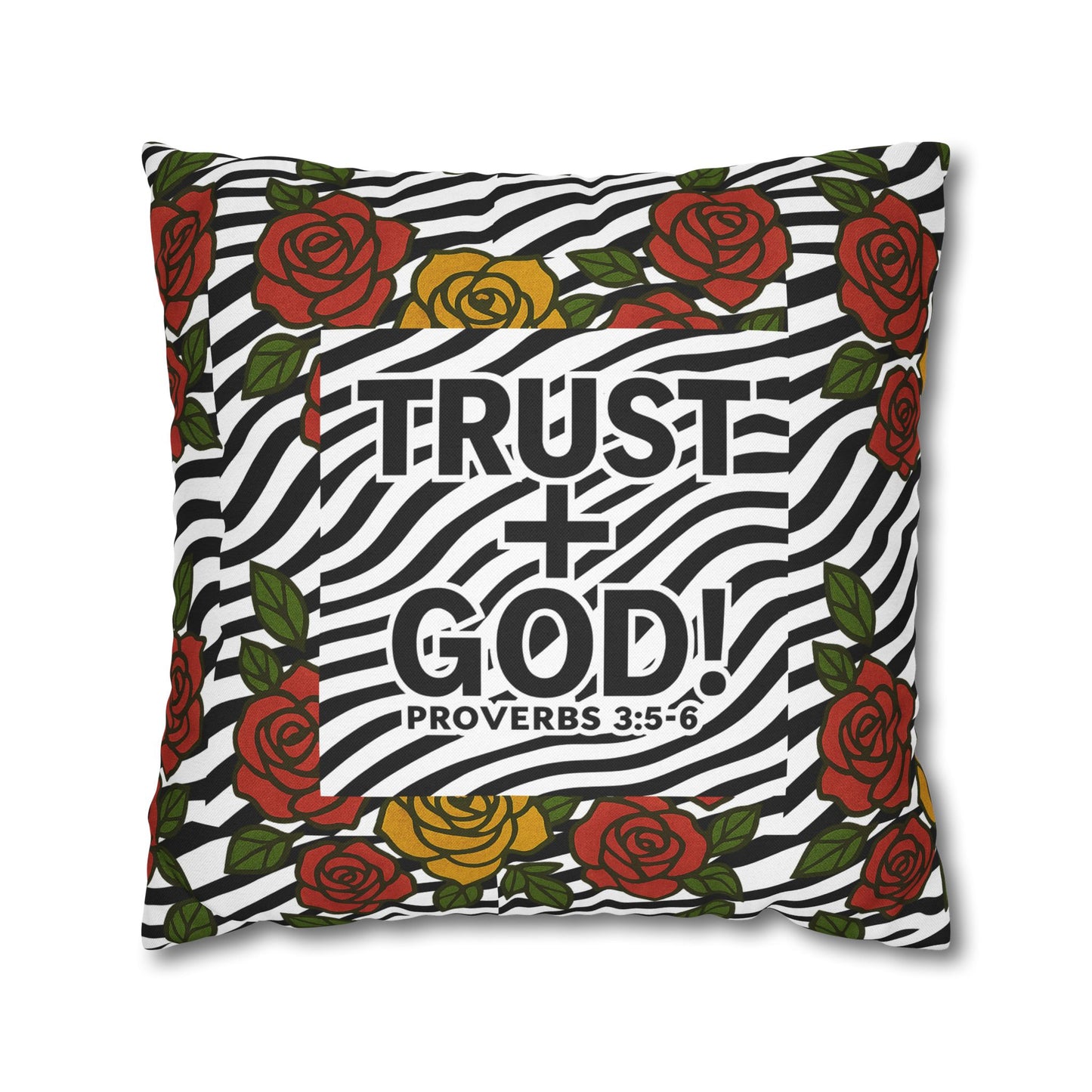 Trust God Floral Pillowcase, Decorative Pillow Cover