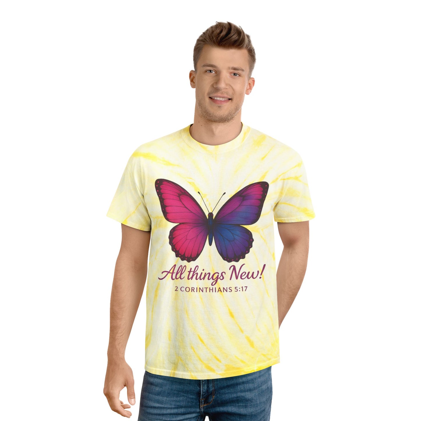 Tie-Dye Tee Shirt - 'All Things New'  2 Corinthians 5:17