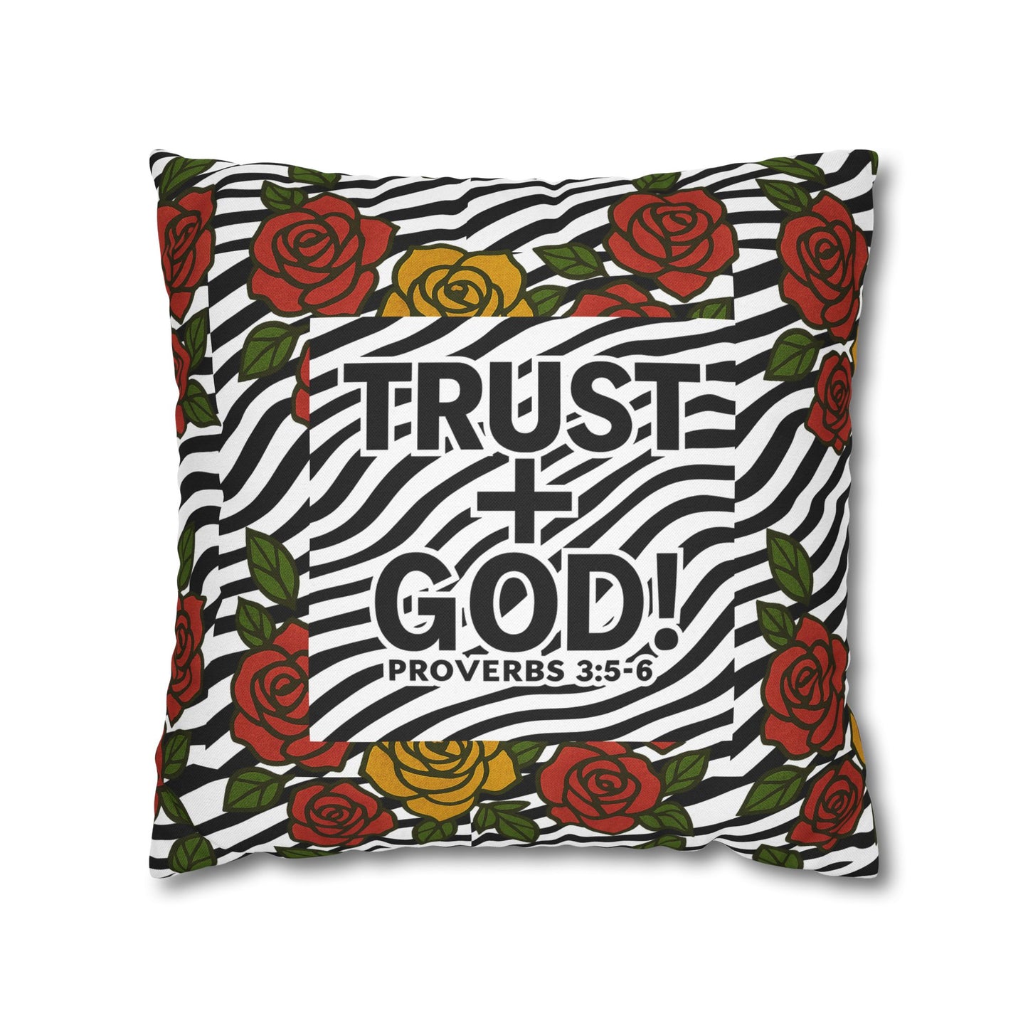 Trust God Floral Pillowcase, Decorative Pillow Cover