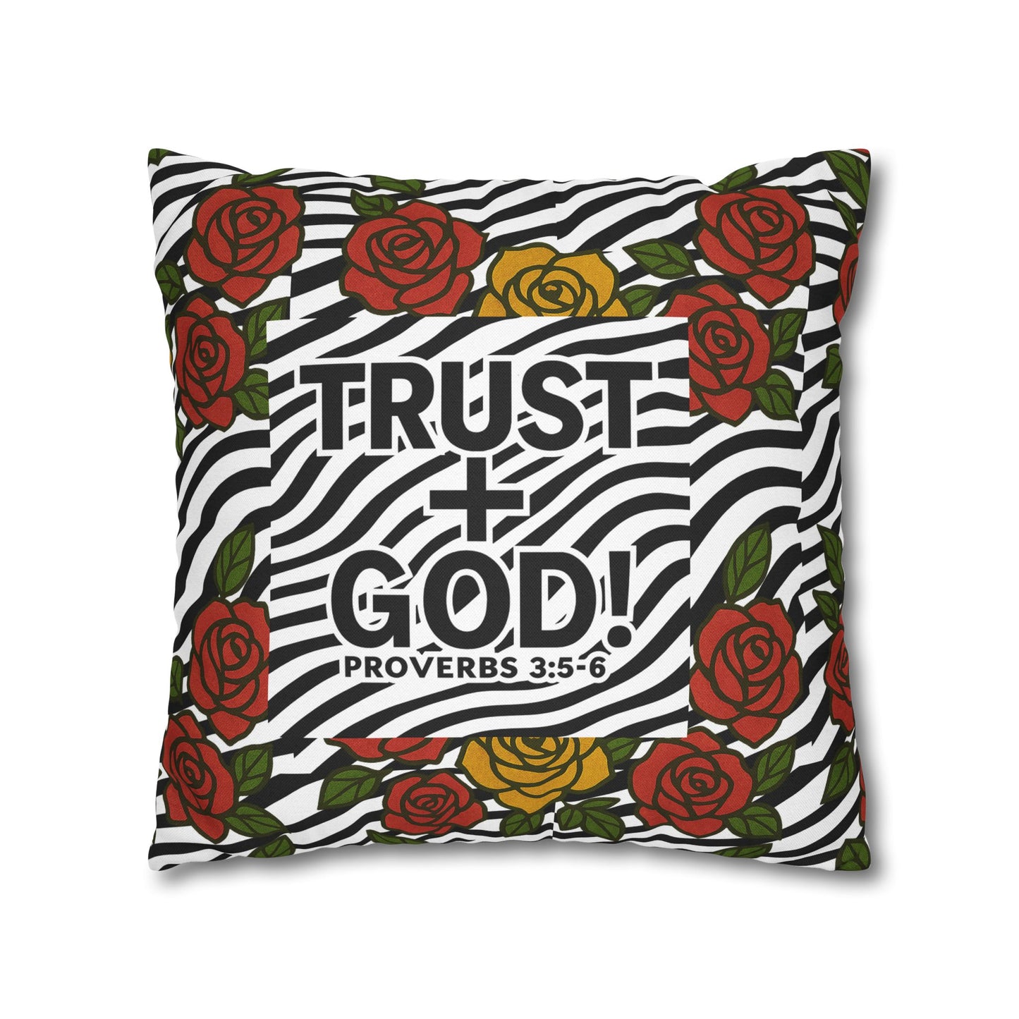 Trust God Floral Pillowcase, Decorative Pillow Cover