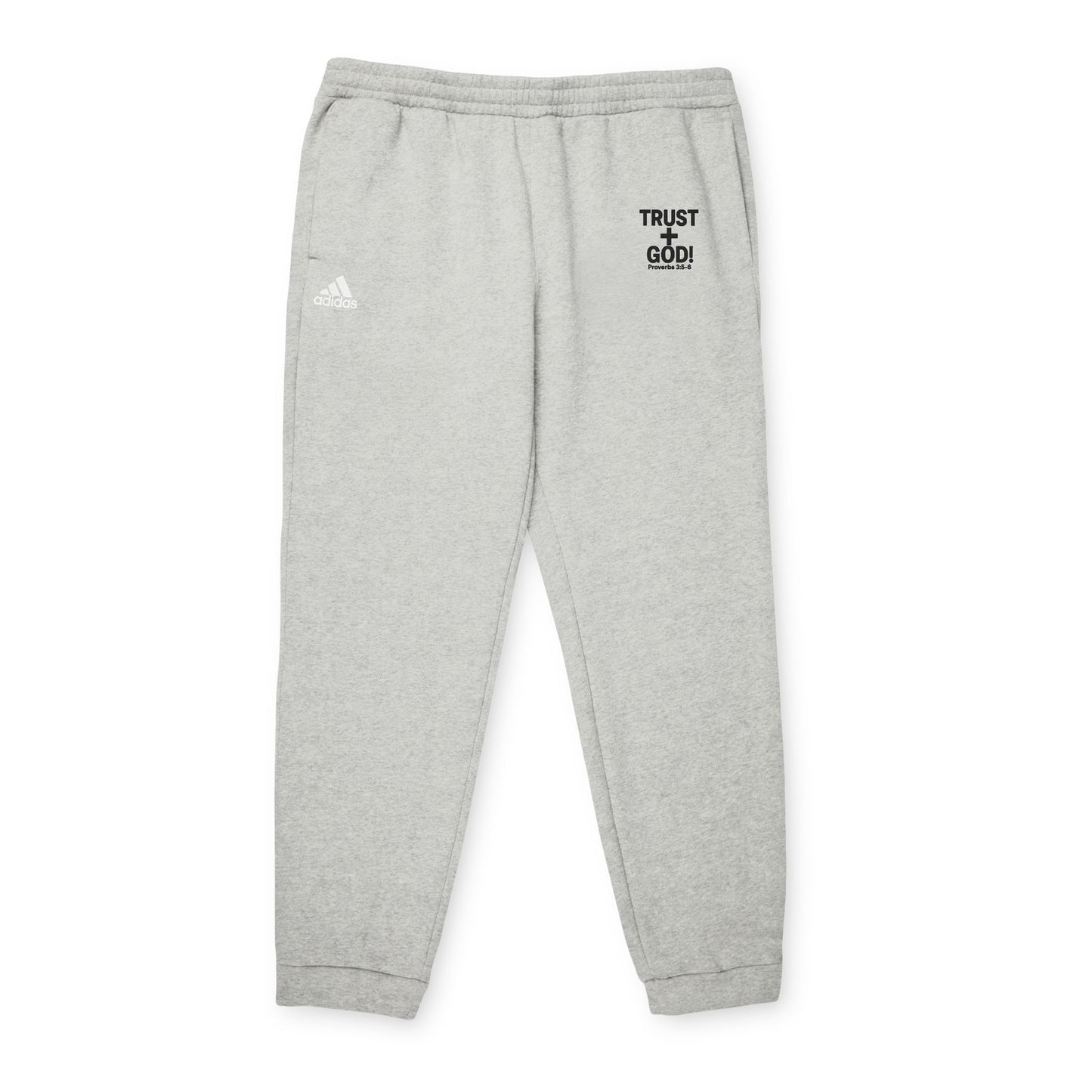 adidas Cozy Fleece Joggers, Stylish Sweatpants for Perfect for Lounging, Sports, or Everyday Wear, 'Trust God' Proverbs 3:5-6