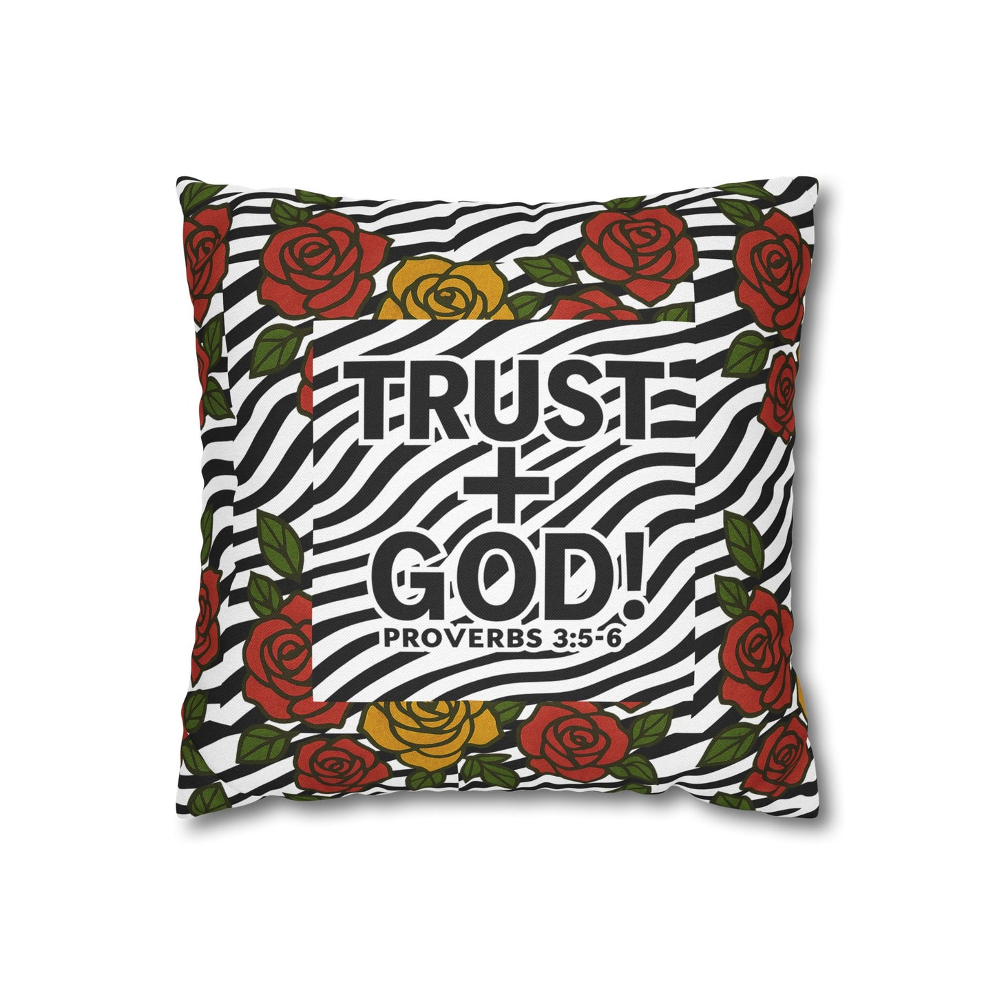 Trust God Floral Pillowcase, Decorative Pillow Cover