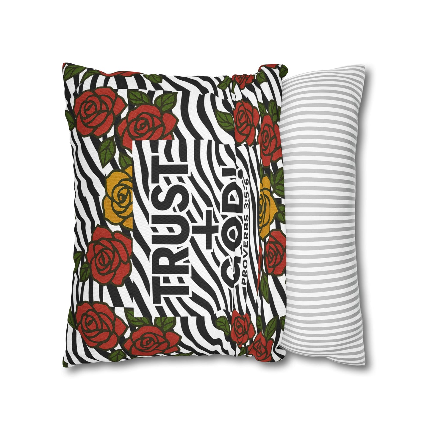 Trust God Floral Pillowcase, Decorative Pillow Cover