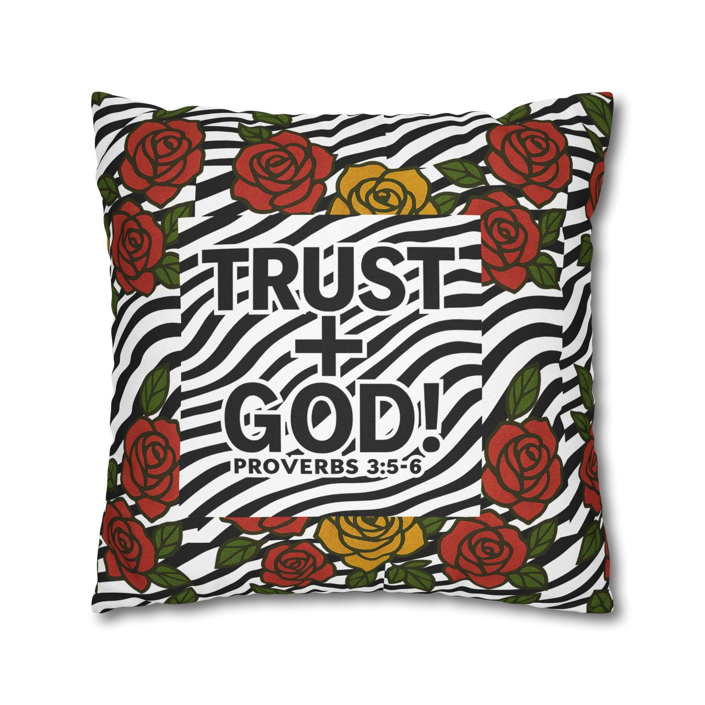 Trust God Floral Pillowcase, Decorative Pillow Cover