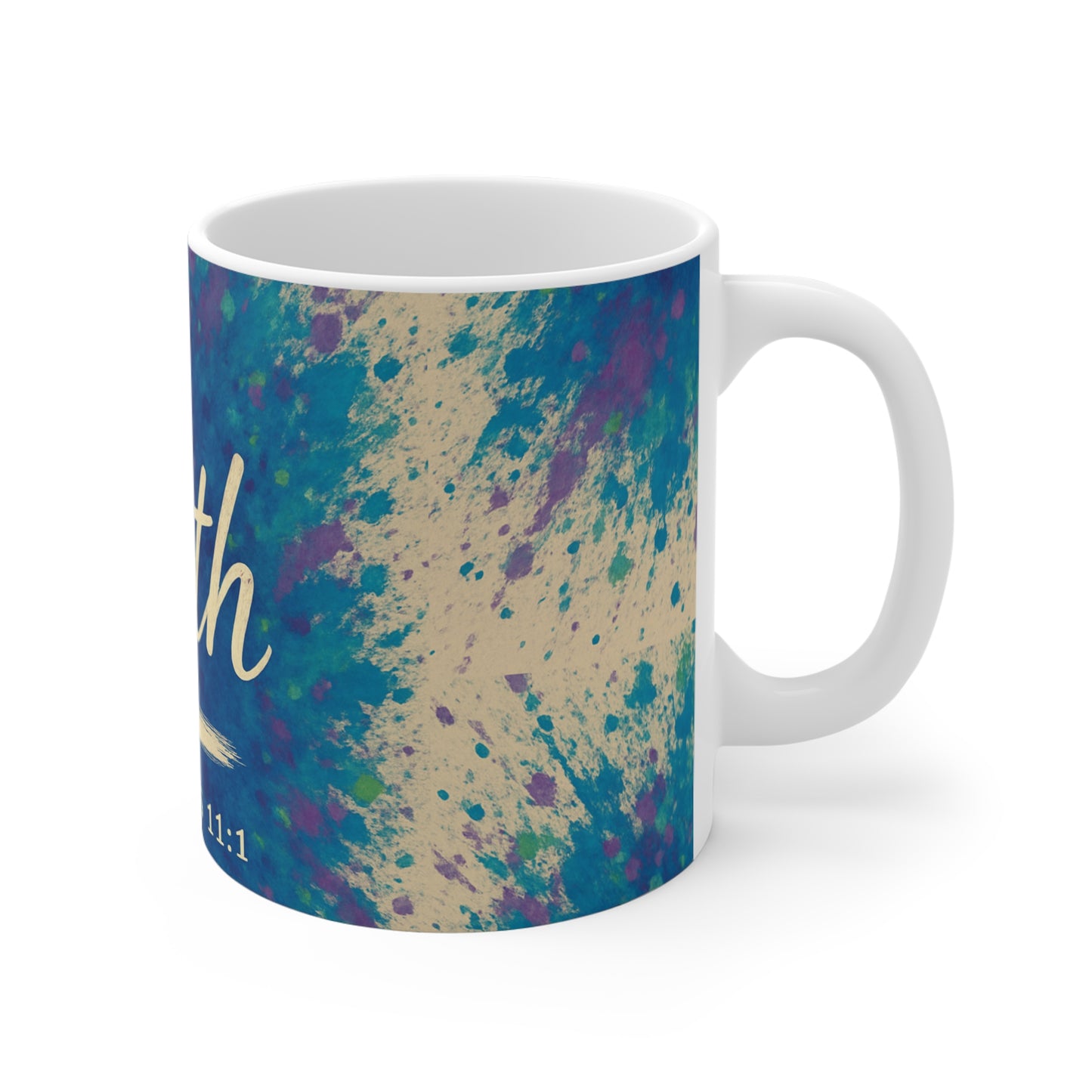 Faith-Inspired Colorful Coffee Mug, "Now Faith", Hebrews 11:1