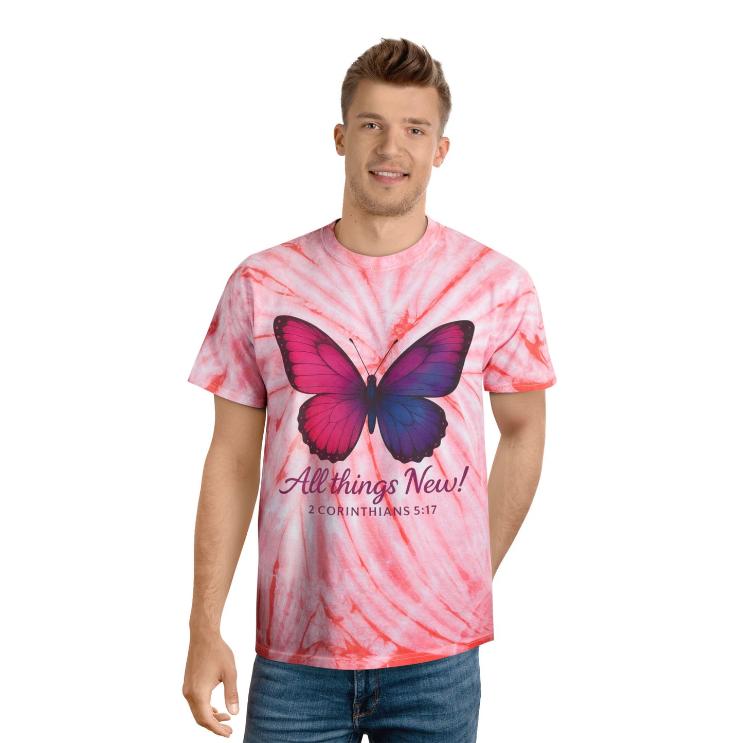 Tie-Dye Tee Shirt - 'All Things New'  2 Corinthians 5:17