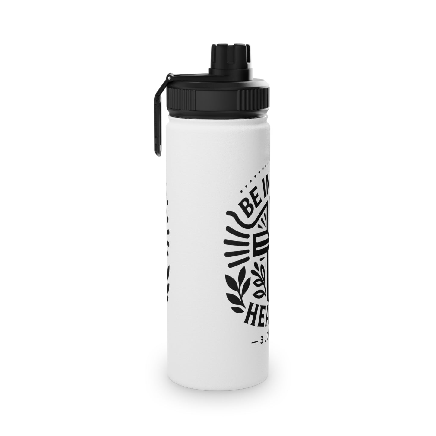 Faith Inspired 'Be In Good Health!' Stainless Steel Water Bottle, Christian Motivational Flask