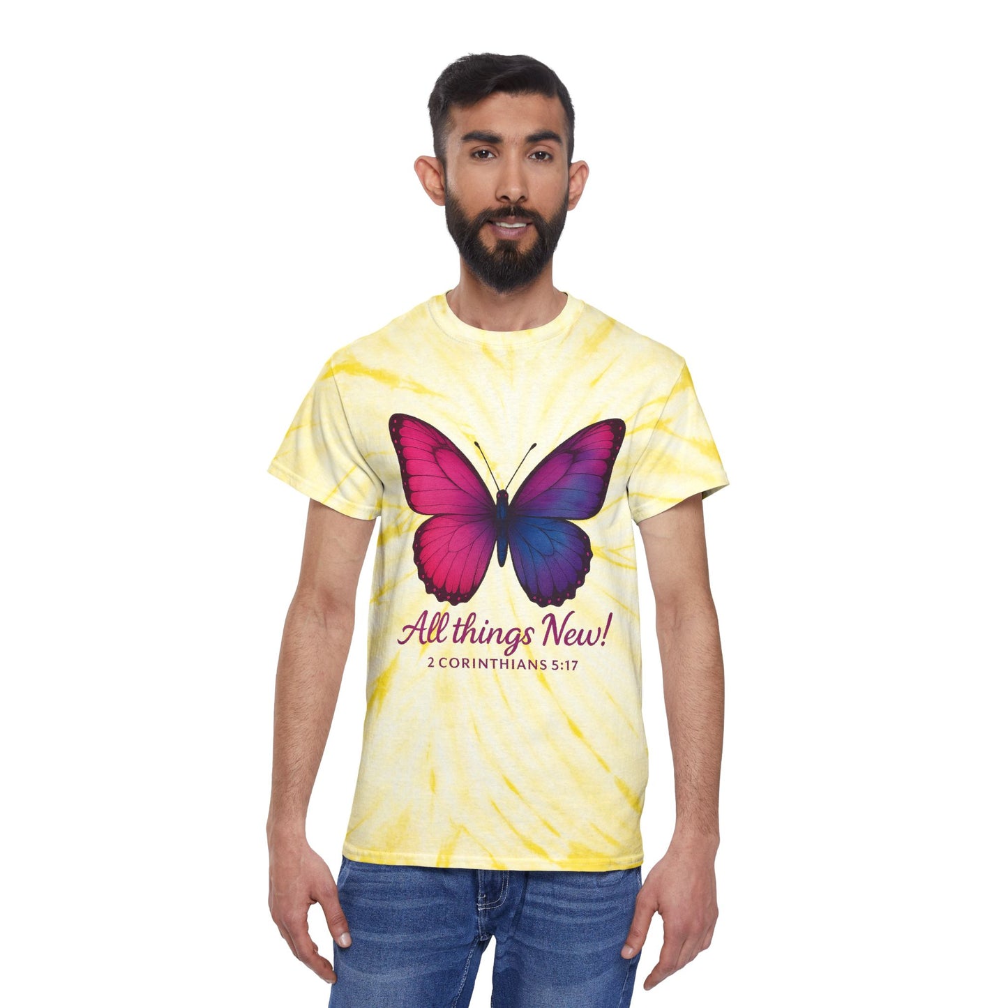 Tie-Dye Tee Shirt - 'All Things New'  2 Corinthians 5:17