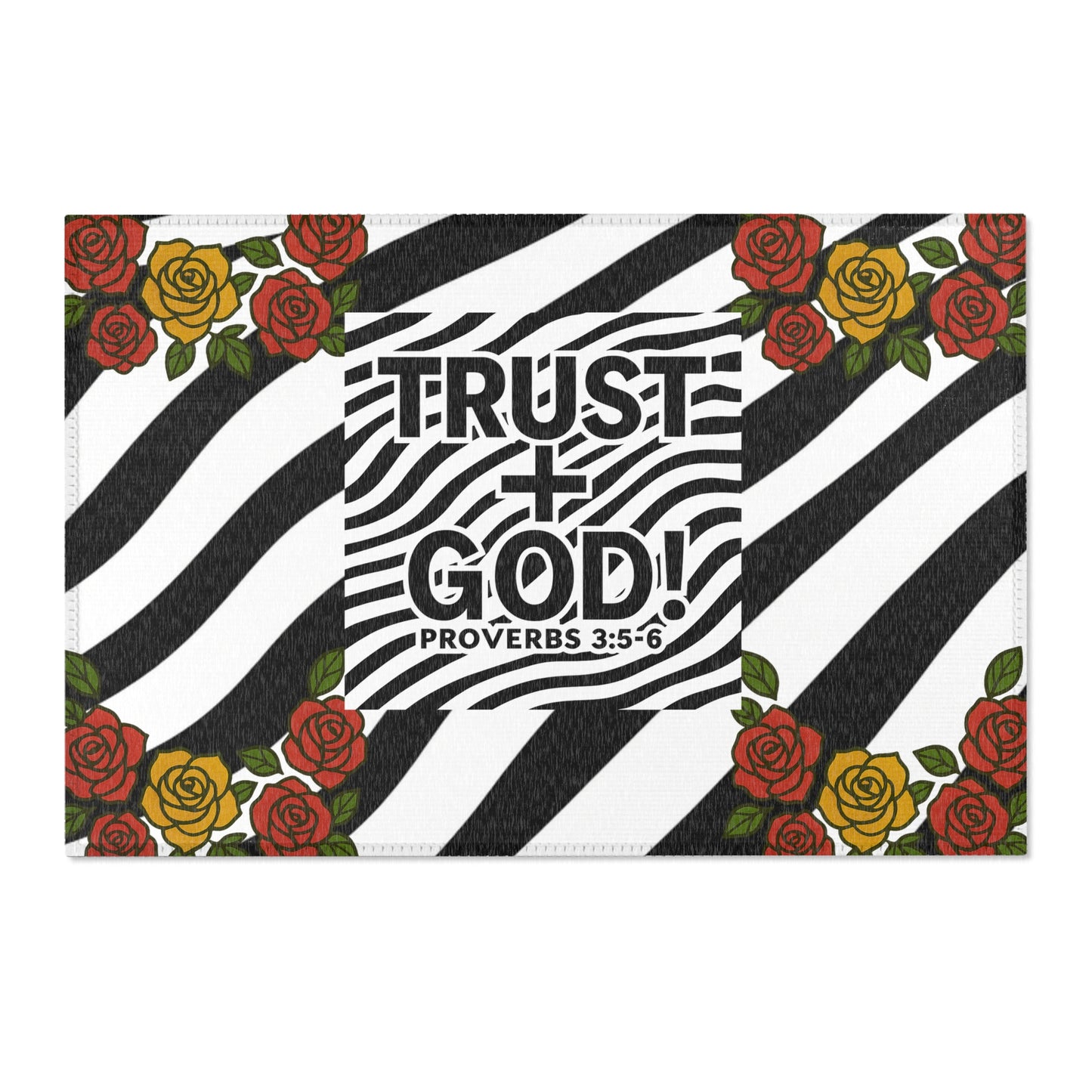 Faith-Inspired Trust God Area Rug, Home Decor