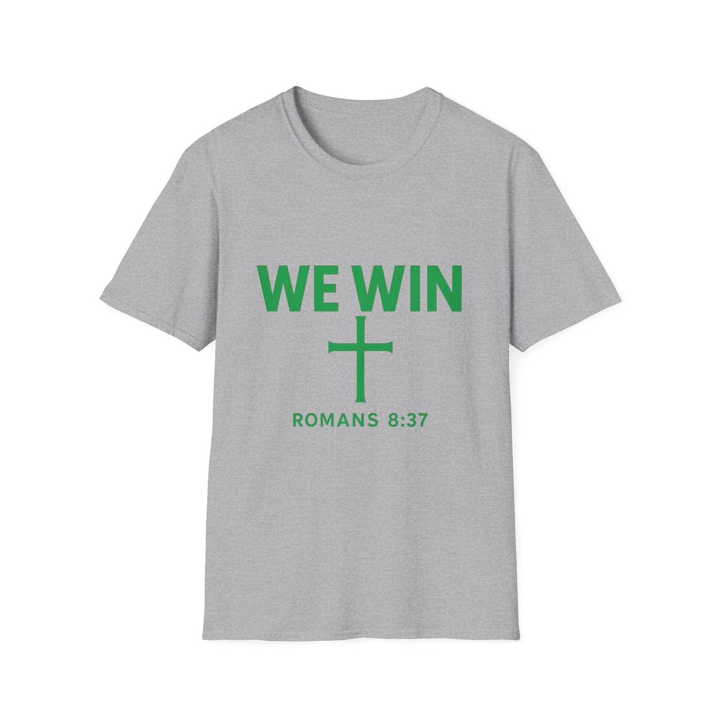 Faith-Inspired T-Shirt - 'We Win' Romans 8:37 Christian Tee