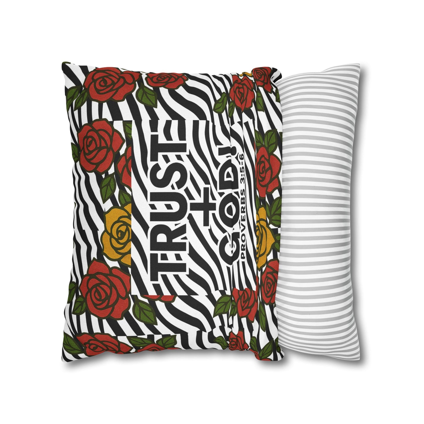 Trust God Floral Pillowcase, Decorative Pillow Cover