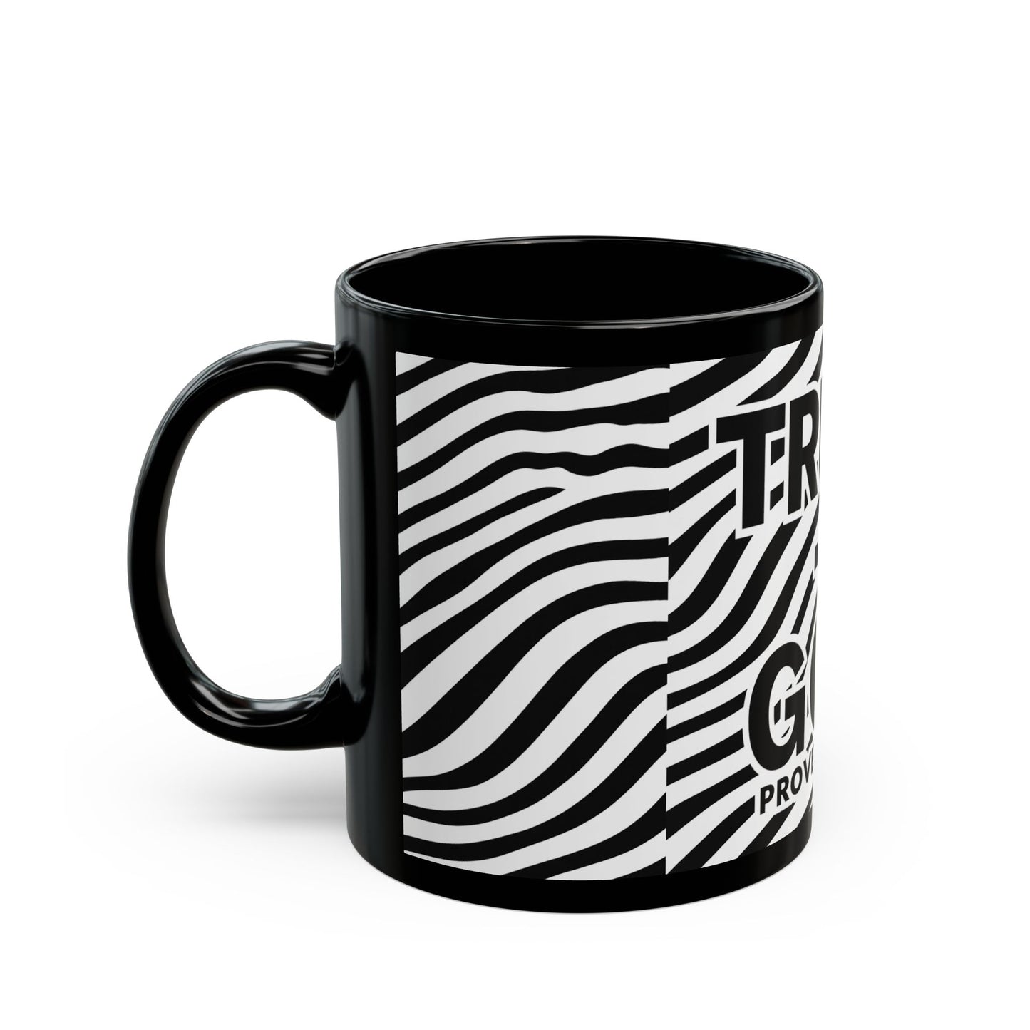 Inspirational 'Trust God' Mug in Zebra Print