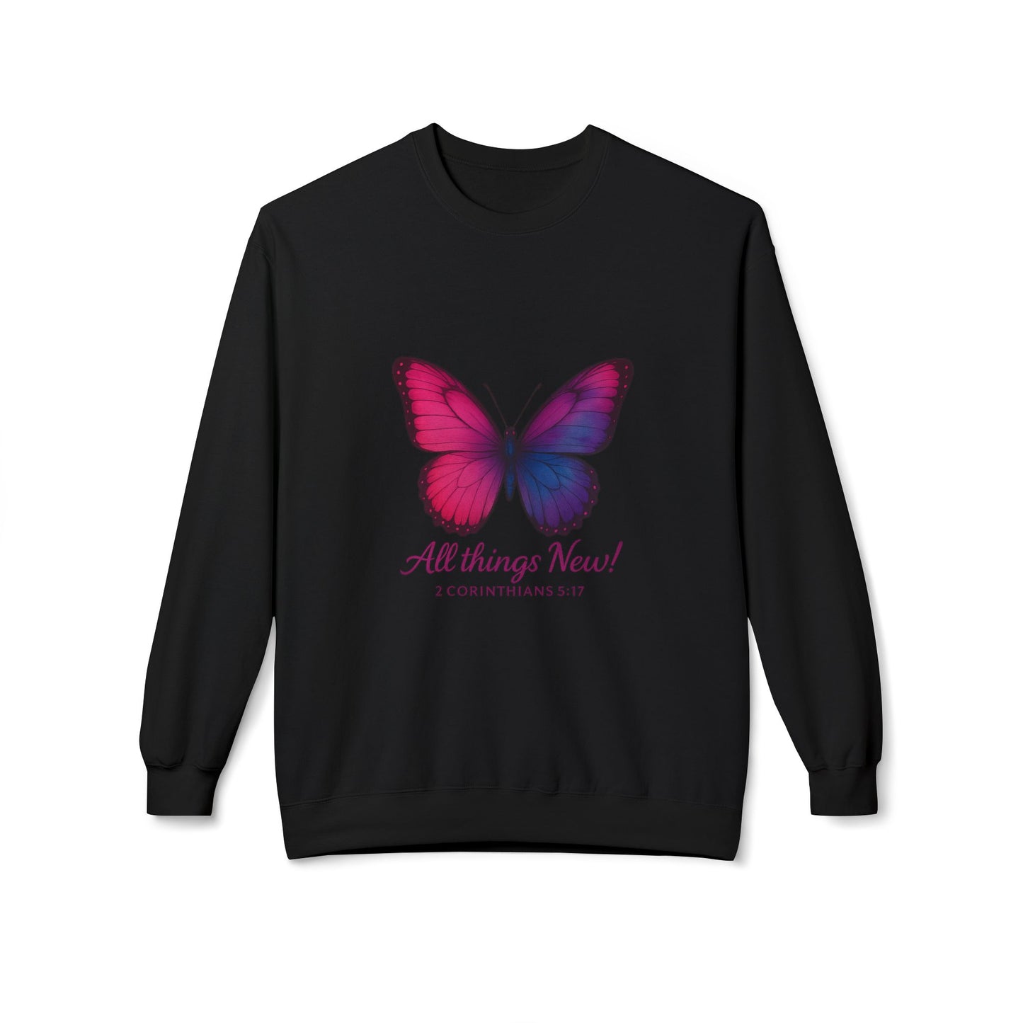 Butterfly Crewneck Sweatshirt - Inspirational Gift, Fleece Pullover