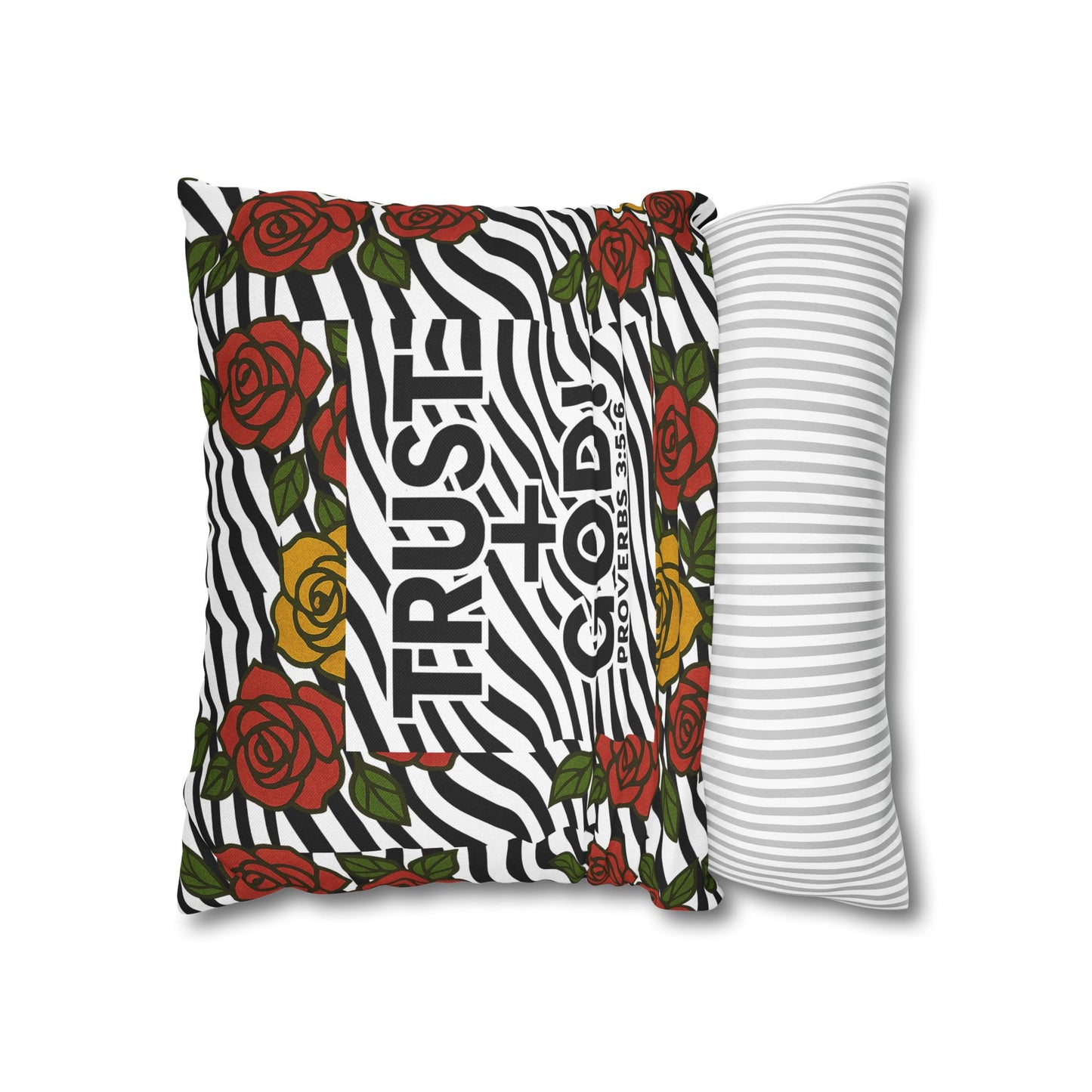 Trust God Floral Pillowcase, Decorative Pillow Cover