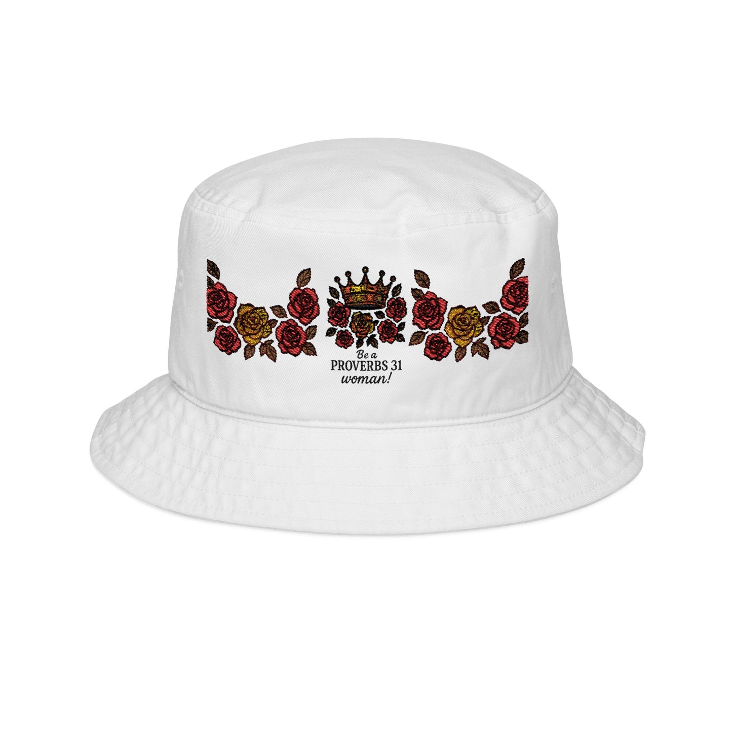 Embroidered Floral 'Be a Proverbs 31 Woman' Bucket Hat