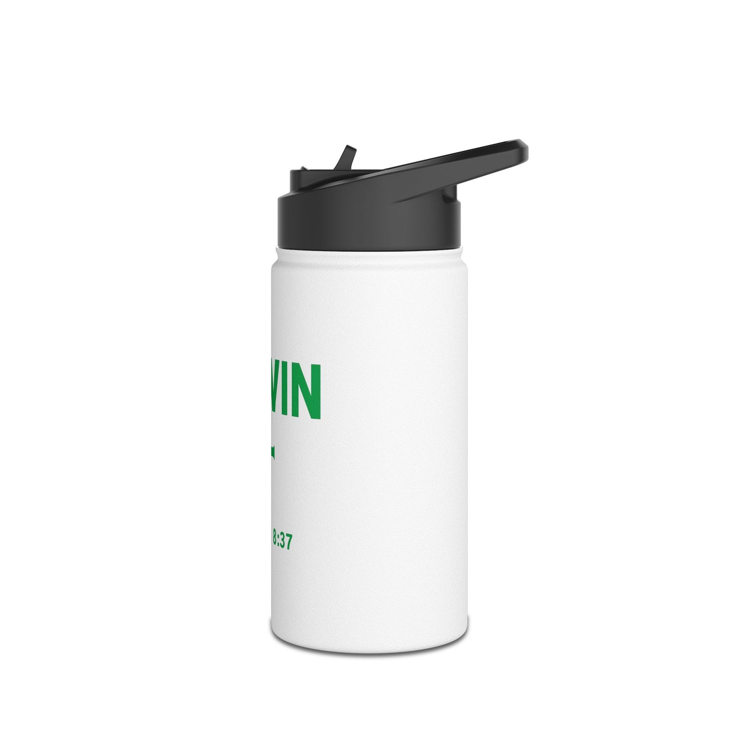 Water Bottle - Christian Inspirational Motivational Drink Container, 'We Win' Romans 8:37