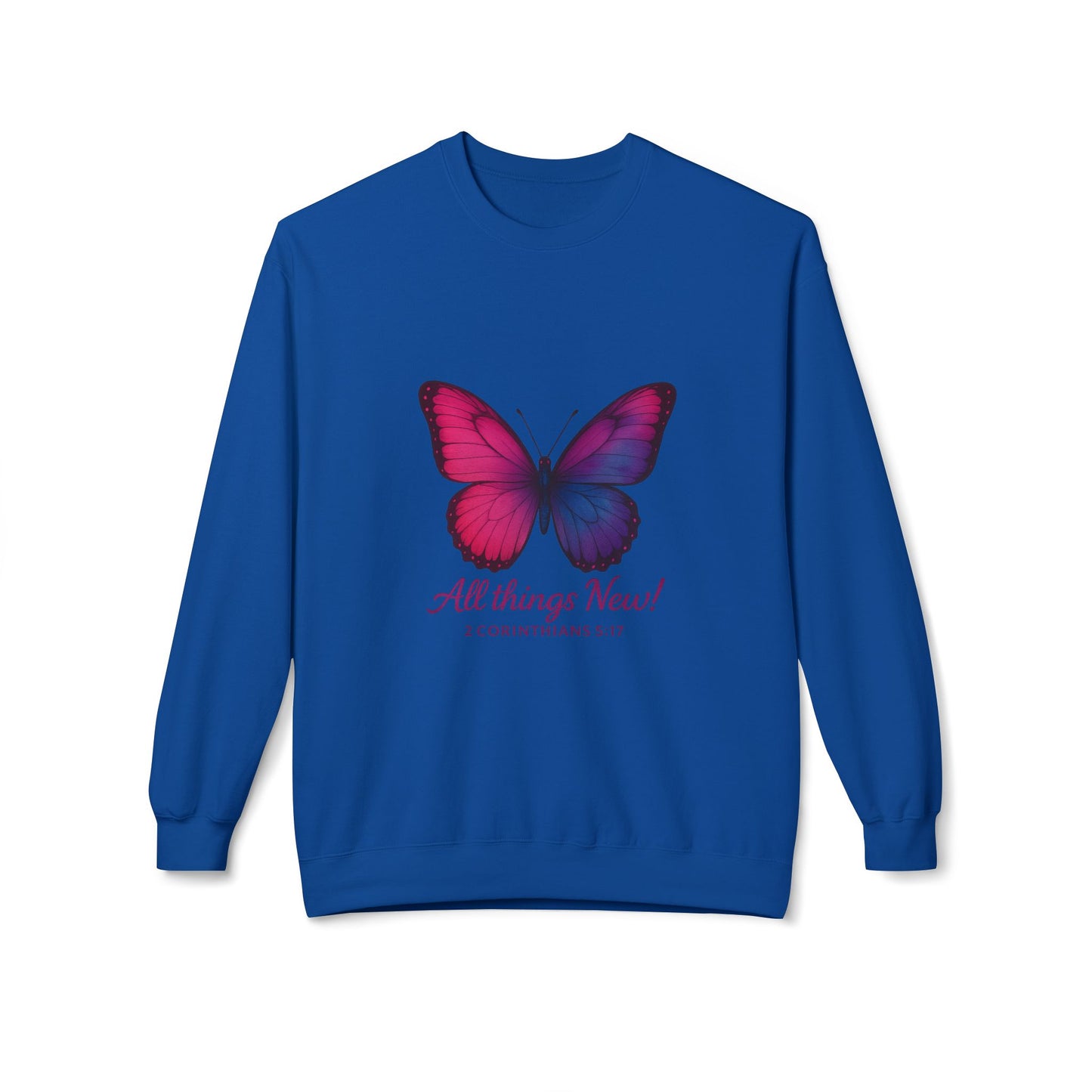 Butterfly Crewneck Sweatshirt - Inspirational Gift, Fleece Pullover