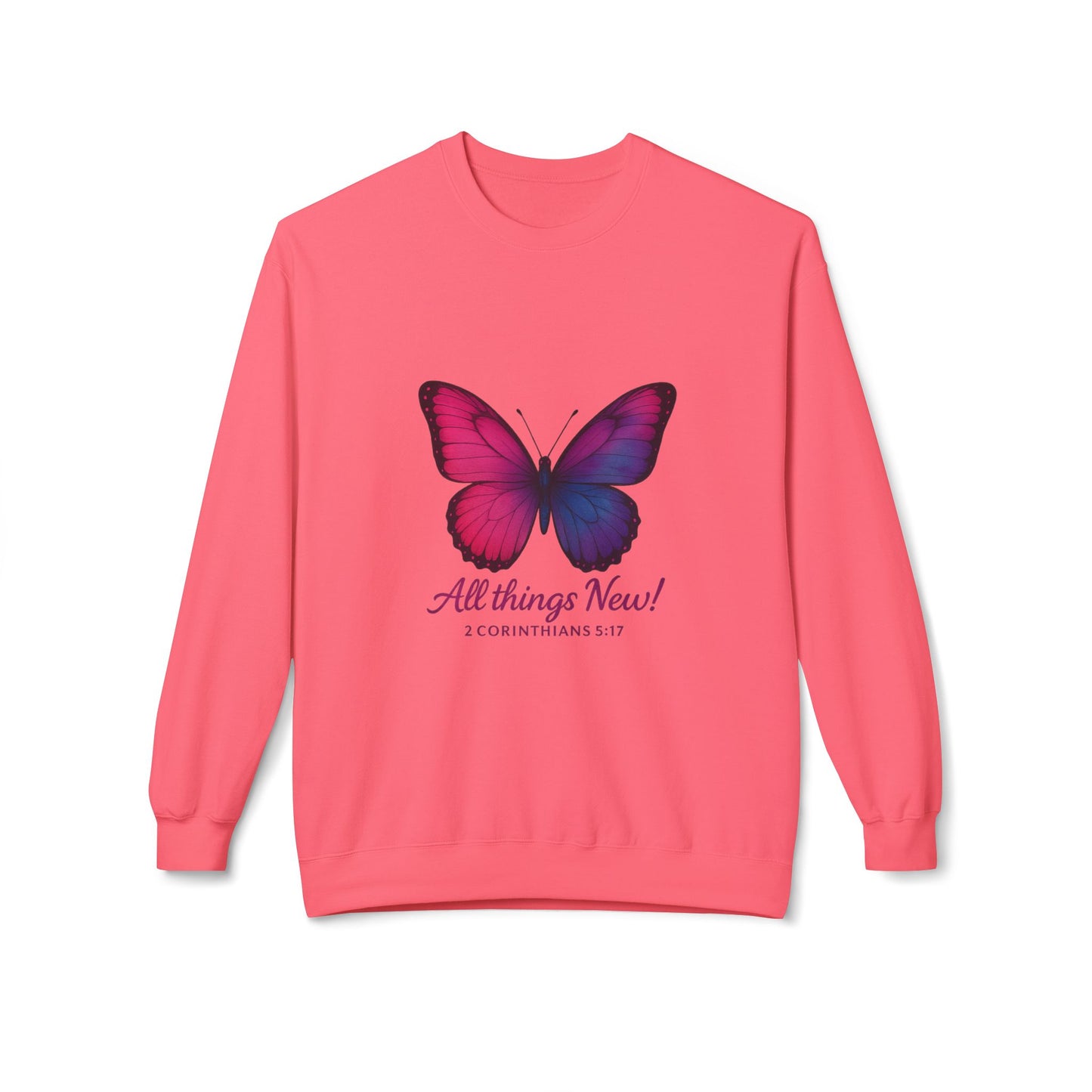 Butterfly Crewneck Sweatshirt - Inspirational Gift, Fleece Pullover