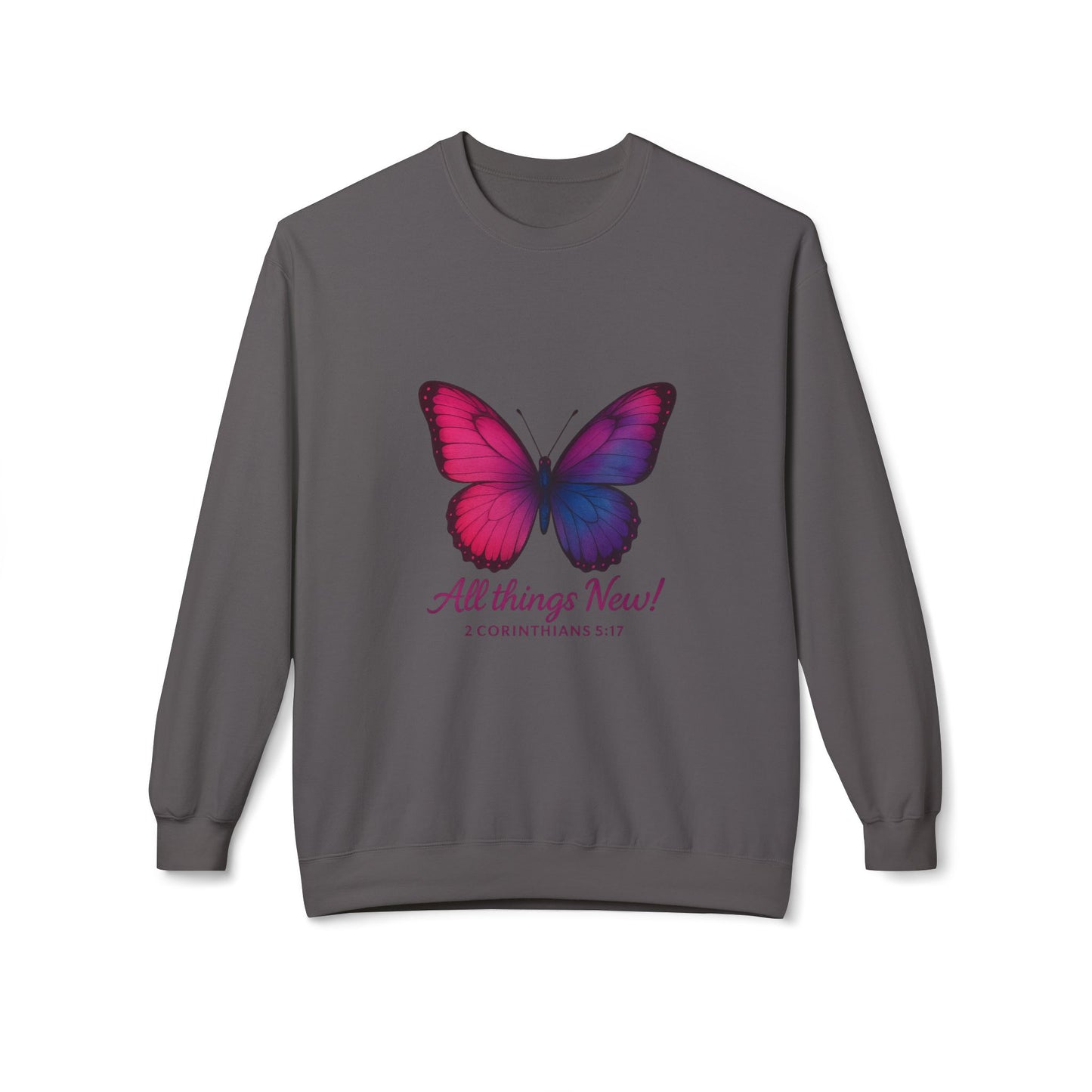 Butterfly Crewneck Sweatshirt - Inspirational Gift, Fleece Pullover