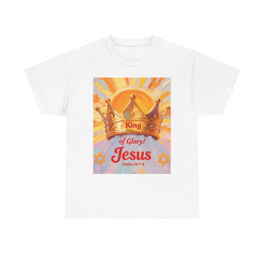 King of Glory Graphic Tee, Faith Based Shirt, Christian Apparel, Psalm 24:7-8 Tee