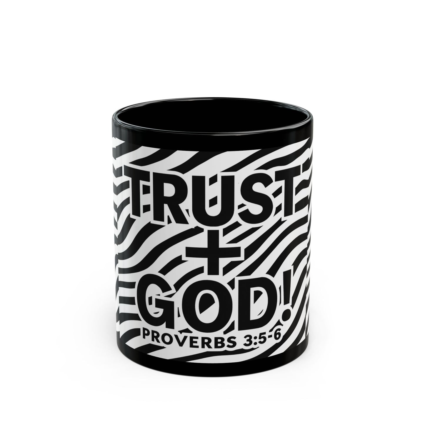 Inspirational 'Trust God' Mug in Zebra Print