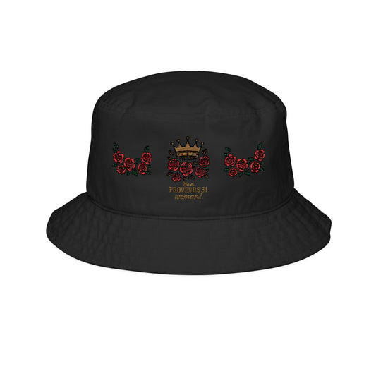 Embroidered Floral 'Be a Proverbs 31 Woman!' Bucket Hat