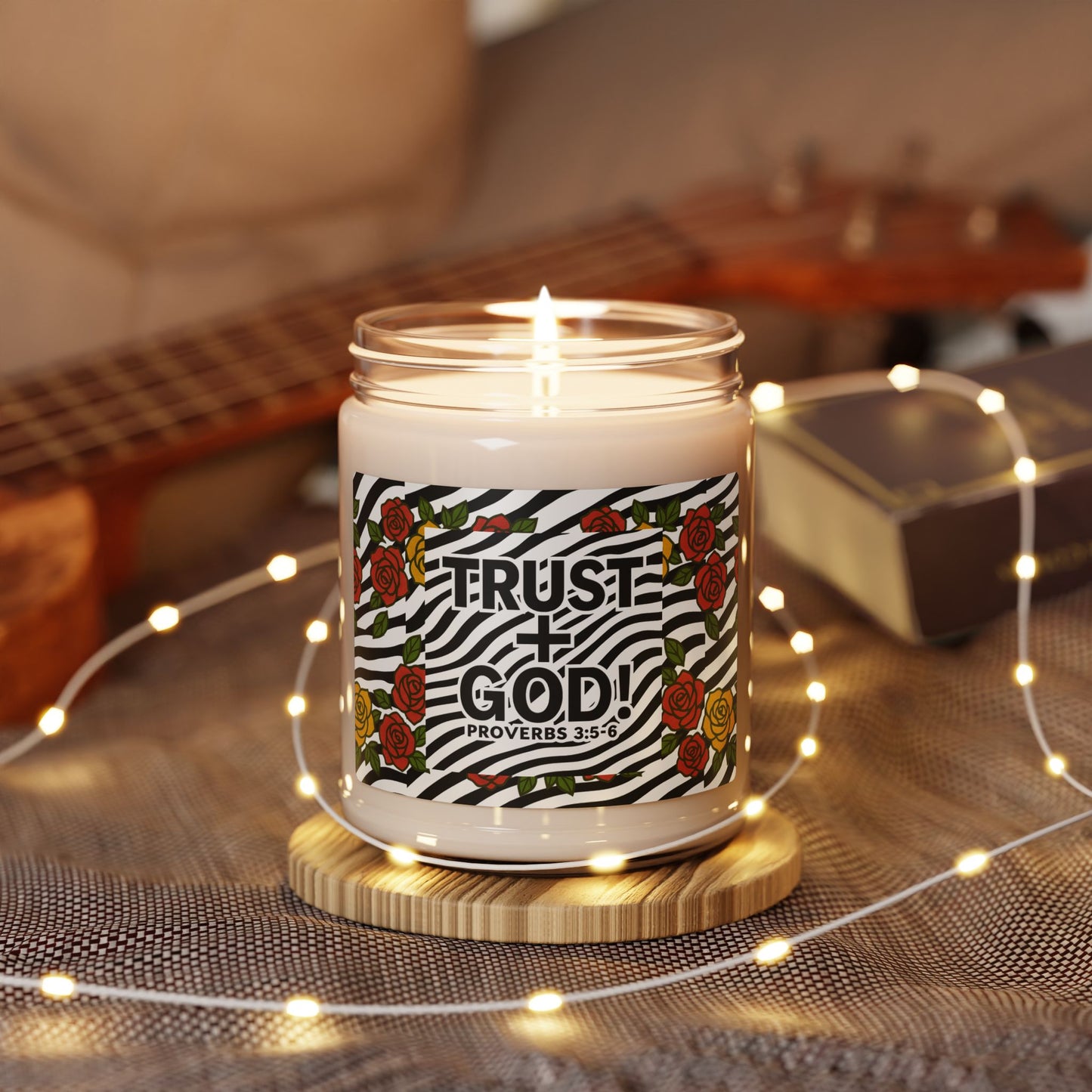 Soy Candle - Trust in God 9oz, Spiritual Gift, Home Fragrance