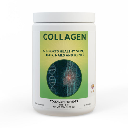 Collagen Peptides Type I & III Supplement (350g, 12.3oz), 'Be in Good Health!'