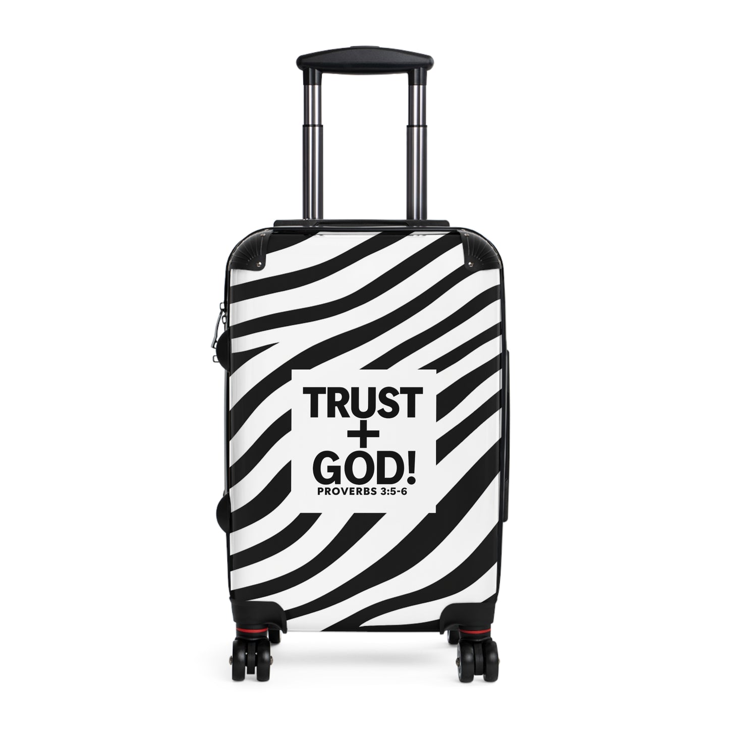 Suitcase - Zebra Print Trust + God Design, Travel Bag for Adventurers