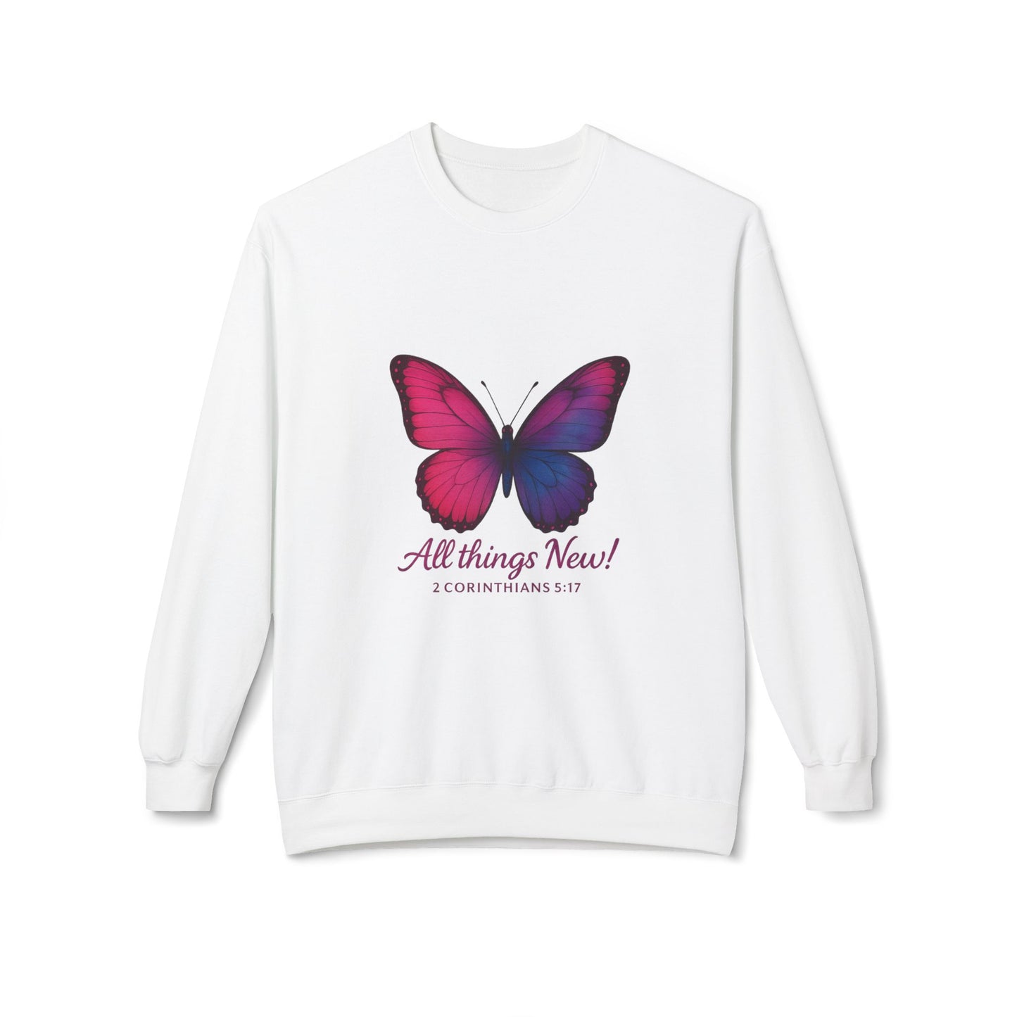 Butterfly Crewneck Sweatshirt - Inspirational Gift, Fleece Pullover