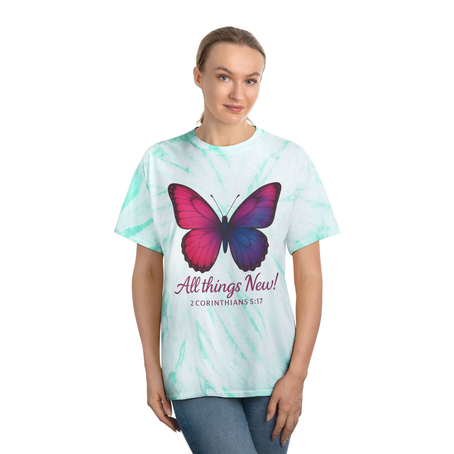 Tie-Dye Tee Shirt - 'All Things New'  2 Corinthians 5:17