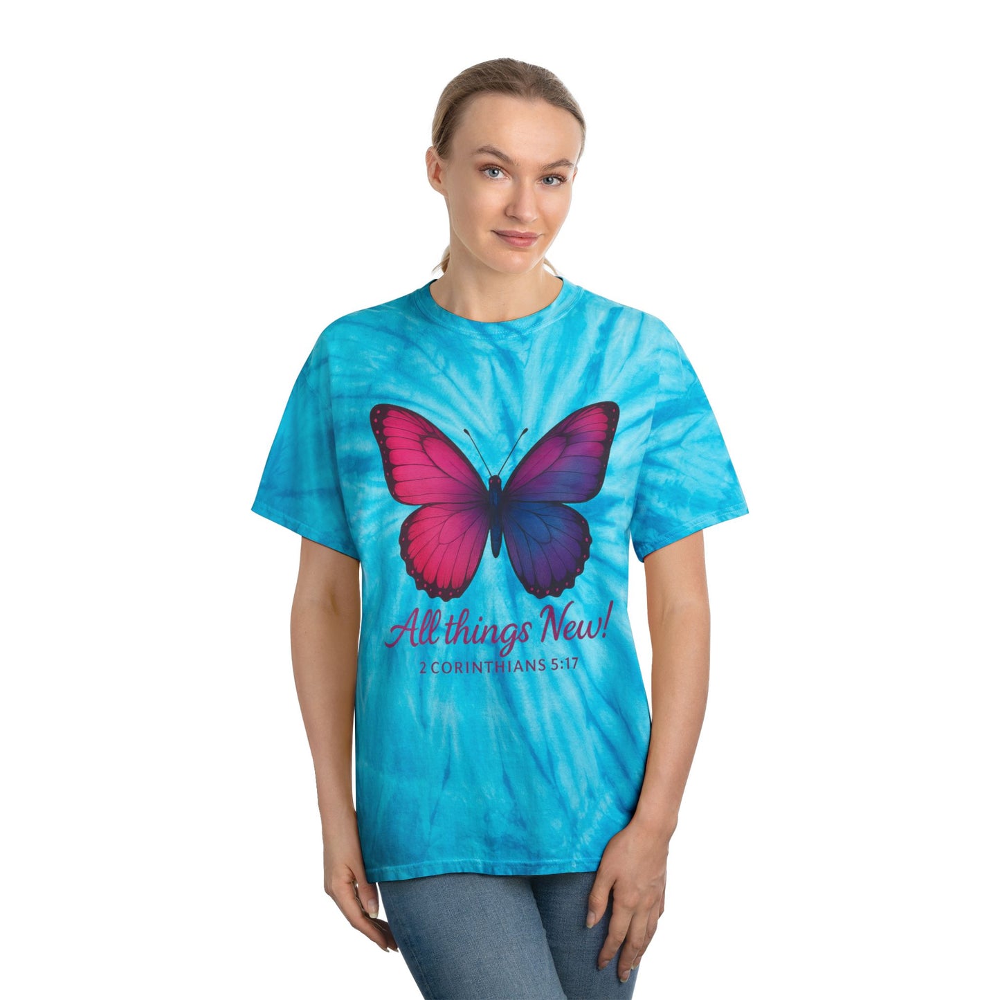 Tie-Dye Tee Shirt - 'All Things New'  2 Corinthians 5:17