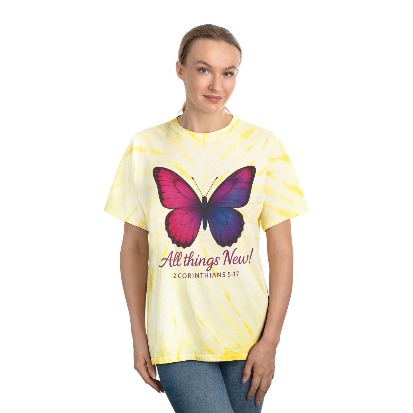 Tie-Dye Tee Shirt - 'All Things New'  2 Corinthians 5:17