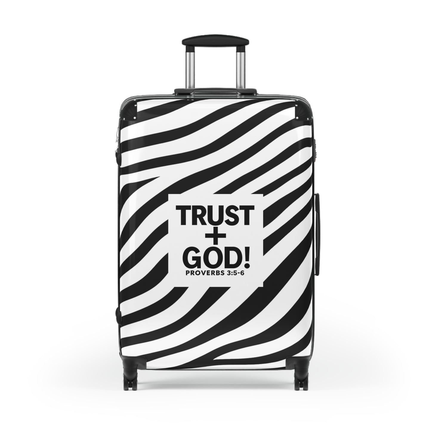 Suitcase - Zebra Print Trust + God Design, Travel Bag for Adventurers