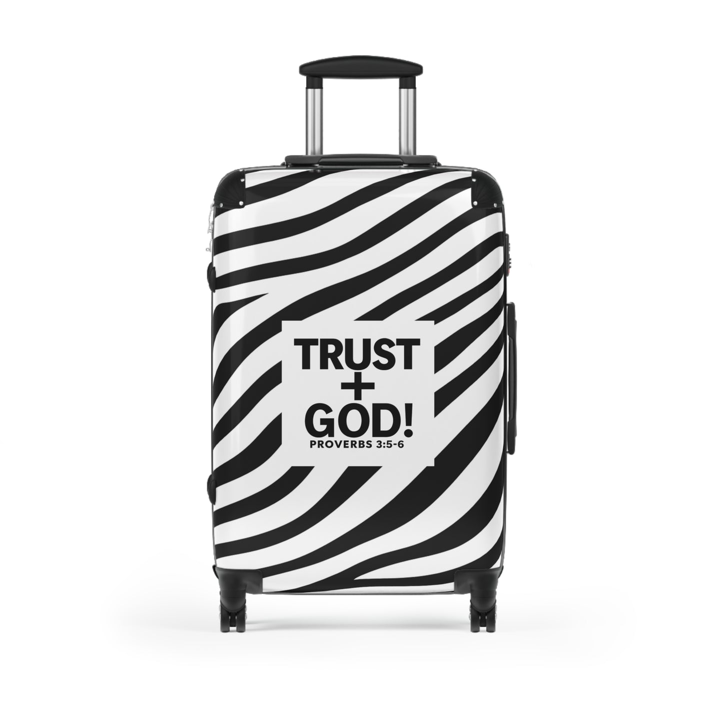 Suitcase - Zebra Print Trust + God Design, Travel Bag for Adventurers