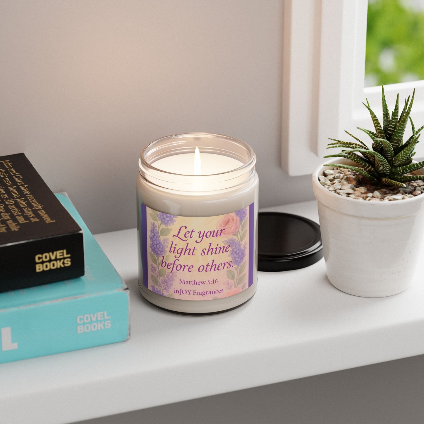 Inspirational 'Let Your Light Shine Before Others' Scented Soy Candle, Aromatherapy Gift, Home Décor, Motivational Candle, Spa Gift, Relaxation Candle, Matthew 5:16