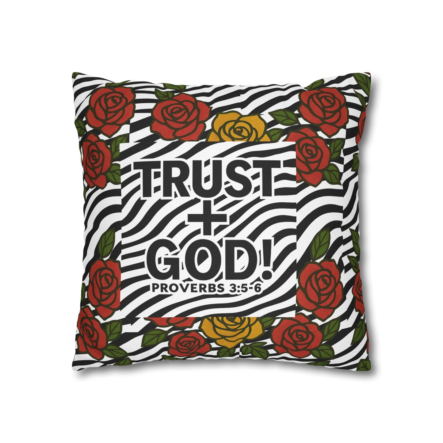 Trust God Floral Pillowcase, Decorative Pillow Cover