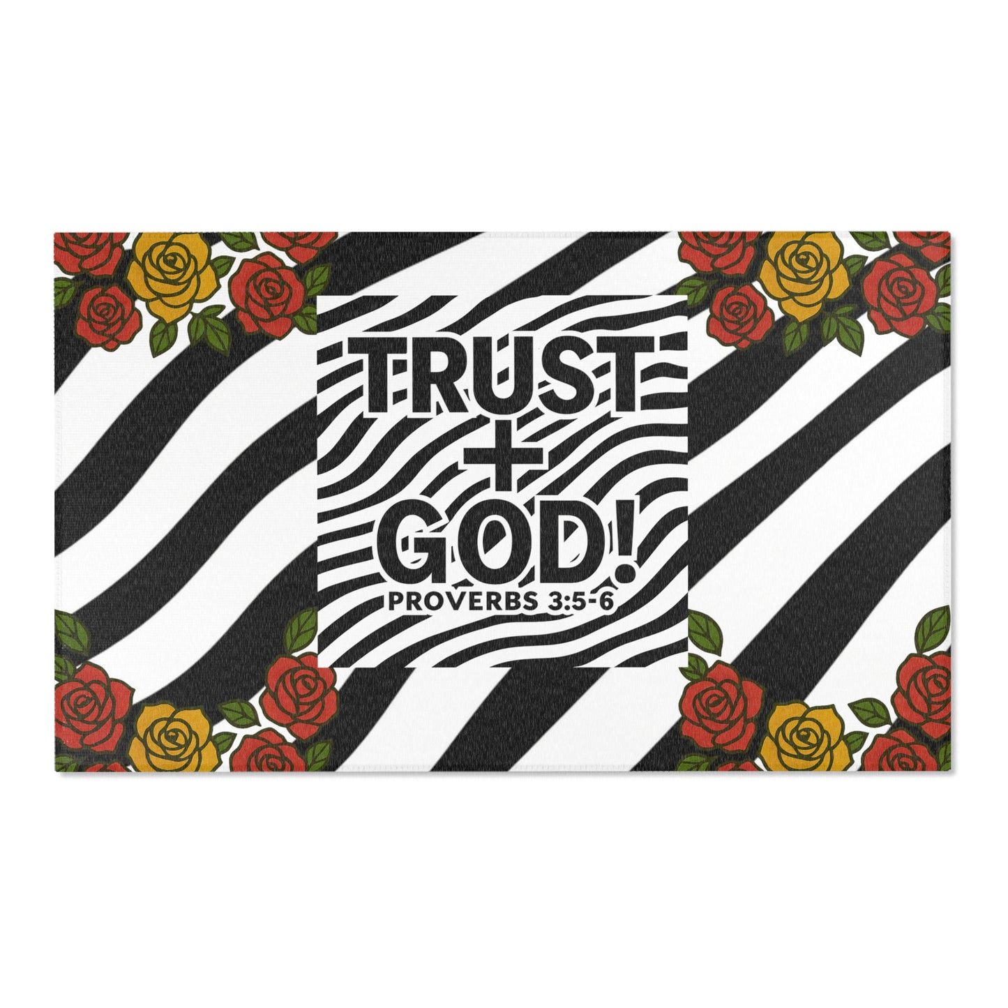 Faith-Inspired Trust God Area Rug, Home Decor