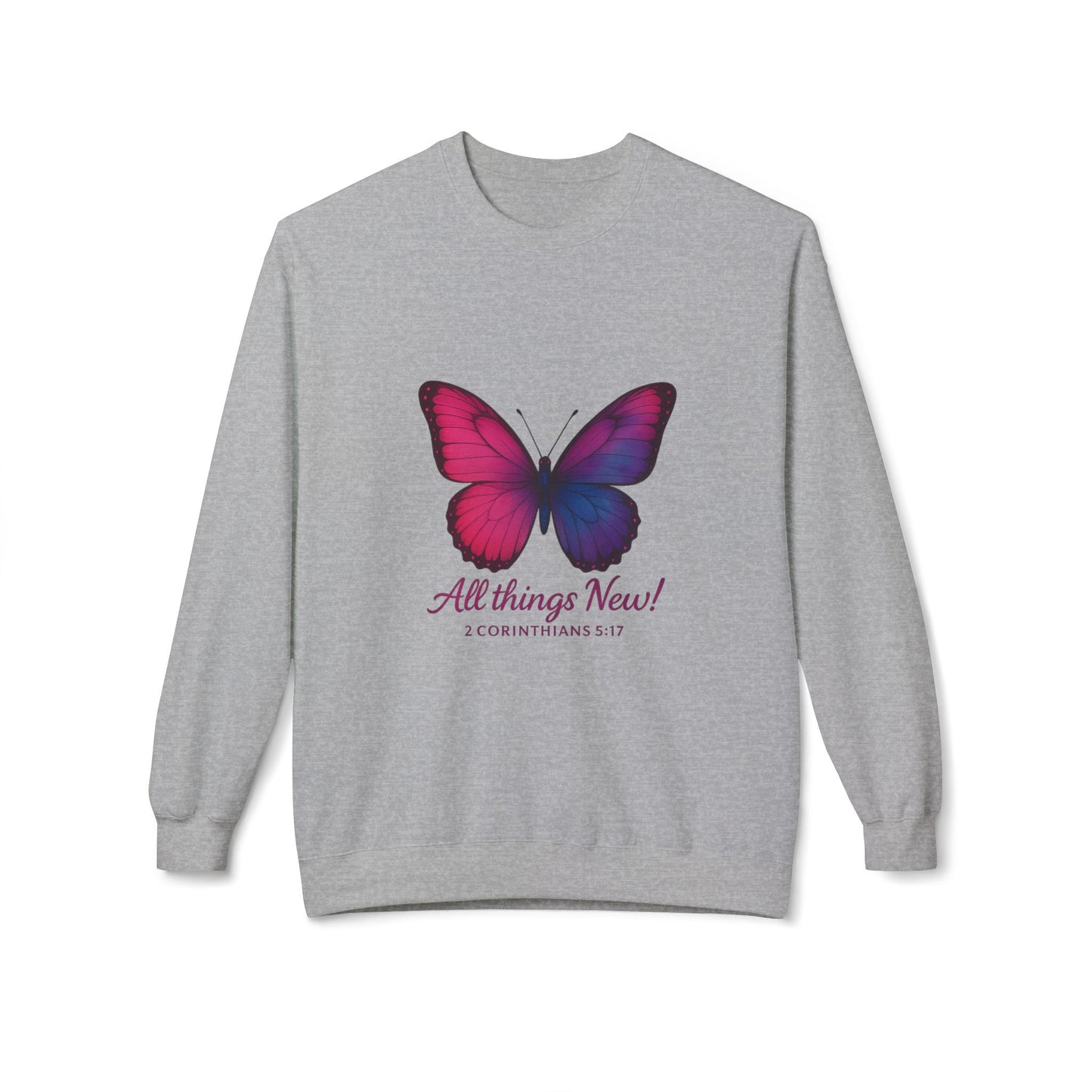 Butterfly Crewneck Sweatshirt - Inspirational Gift, Fleece Pullover