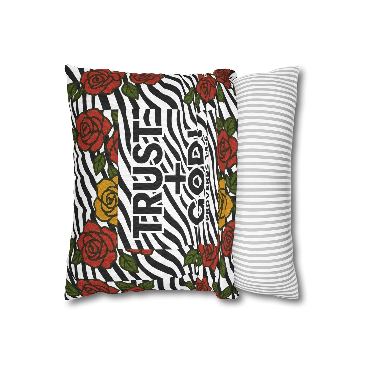 Trust God Floral Pillowcase, Decorative Pillow Cover