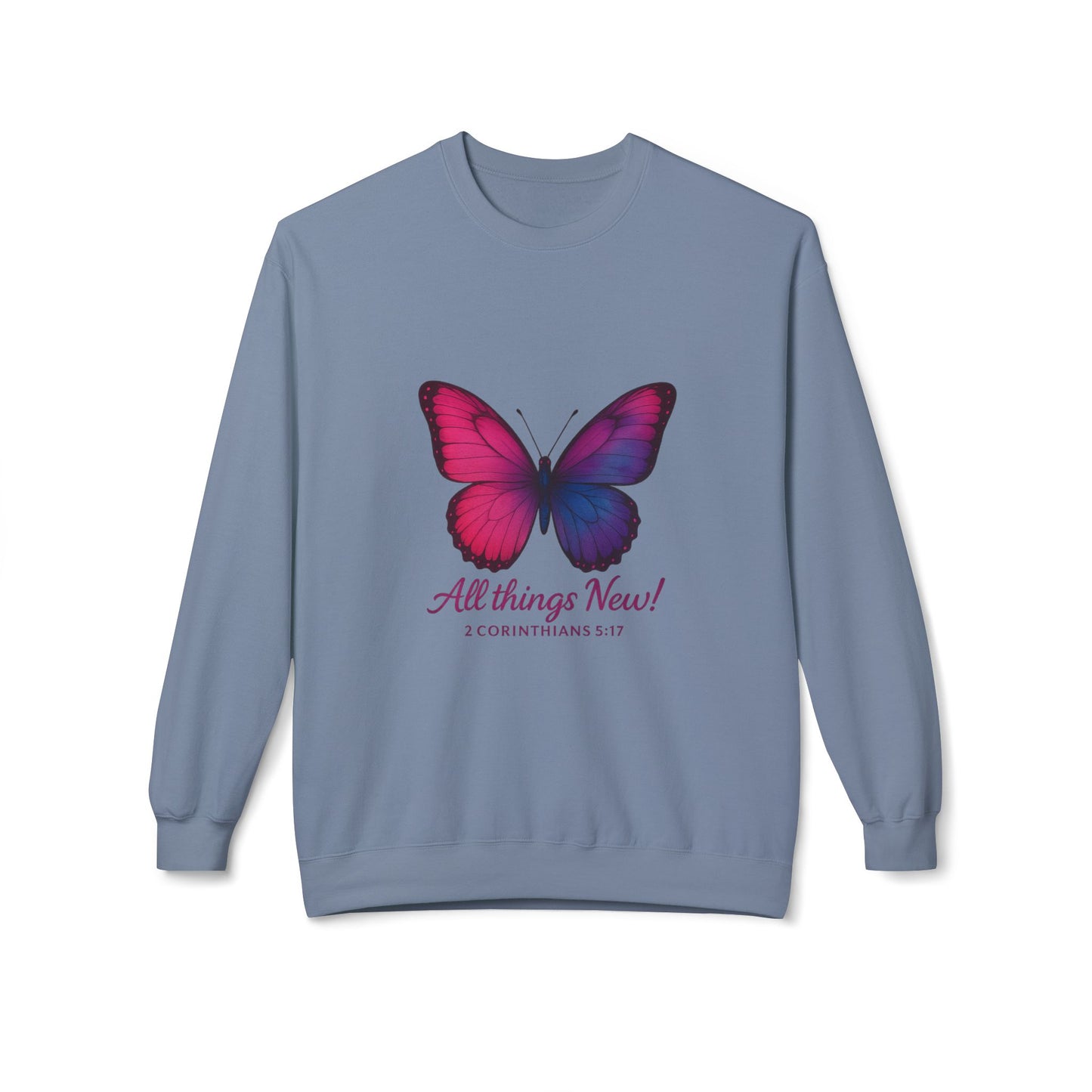 Butterfly Crewneck Sweatshirt - Inspirational Gift, Fleece Pullover