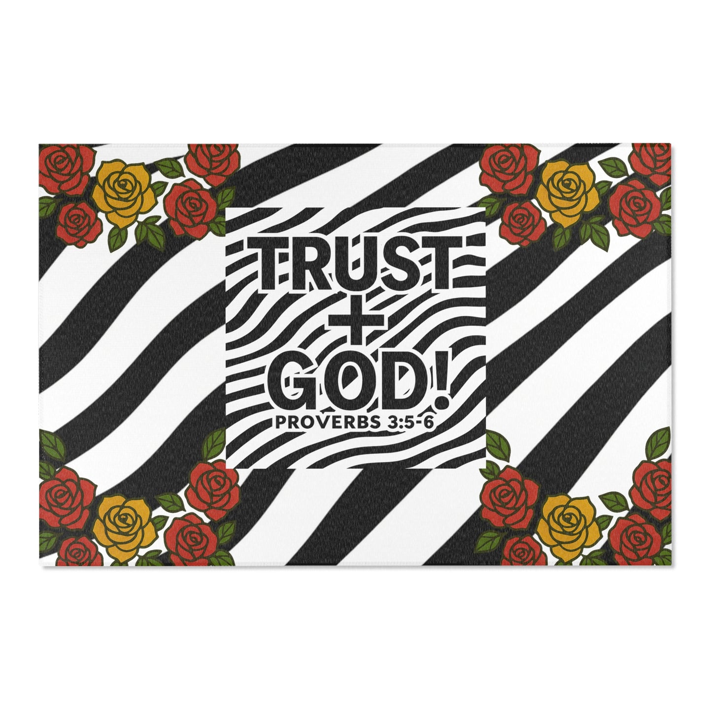 Faith-Inspired Trust God Area Rug, Home Decor